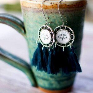 "Be the Light" Jade Tassel Earrings